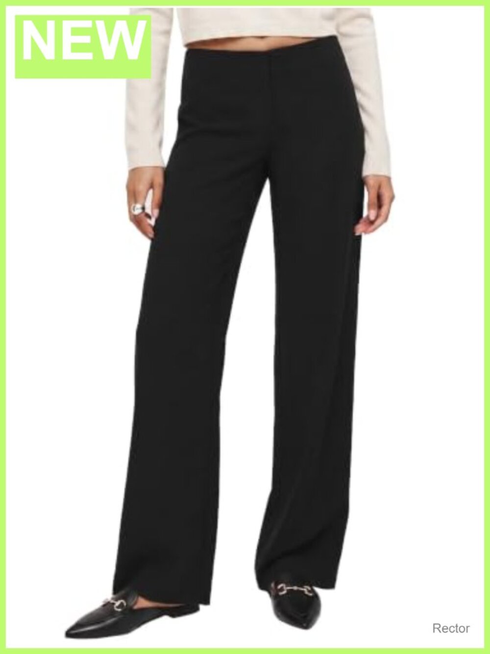 Sunzel Mid Rise Wide Leg Dress Pants Stretchy Office Work Trousers